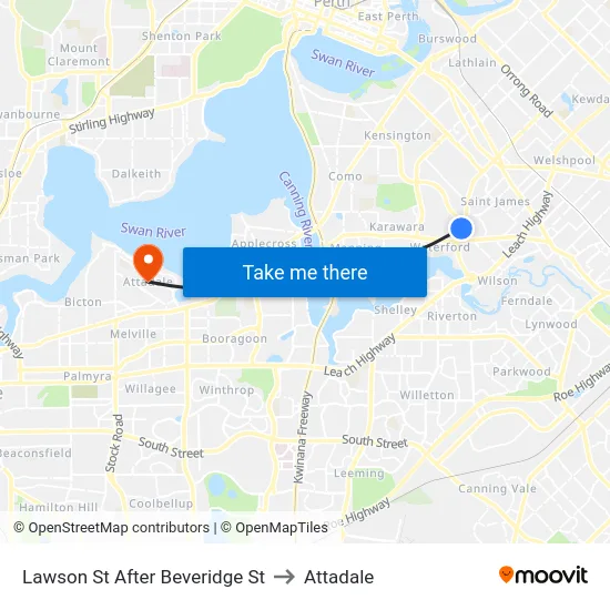 Lawson St After Beveridge St to Attadale map