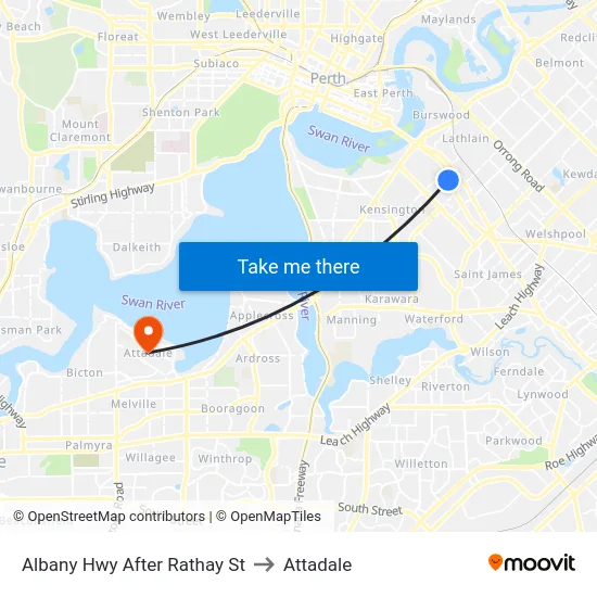 Albany Hwy After Rathay St to Attadale map