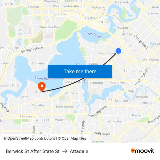 Berwick St After State St to Attadale map