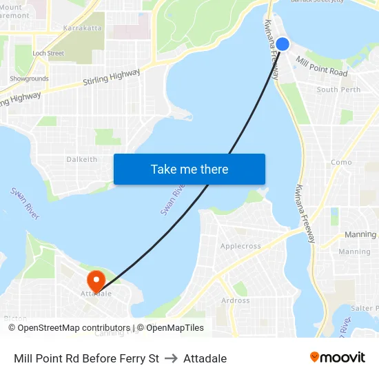 Mill Point Rd Before Ferry St to Attadale map