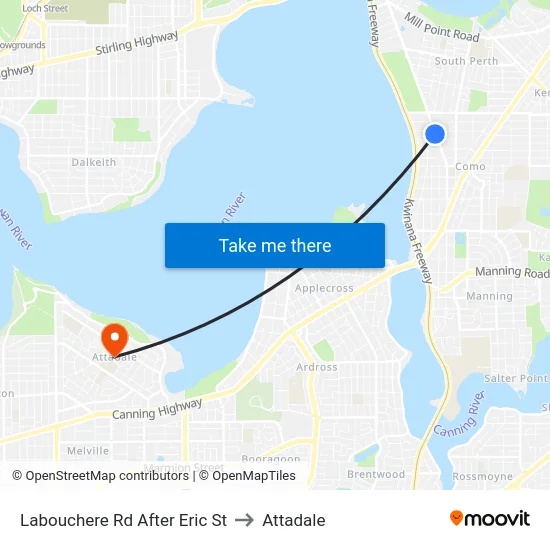 Labouchere Rd After Eric St to Attadale map