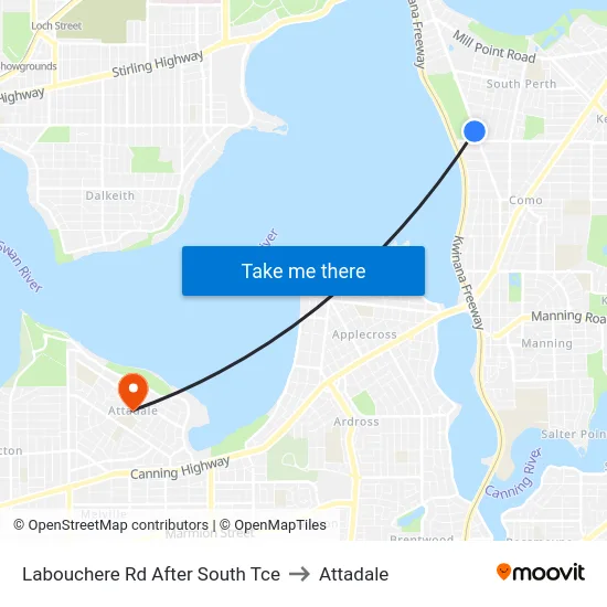 Labouchere Rd After South Tce to Attadale map