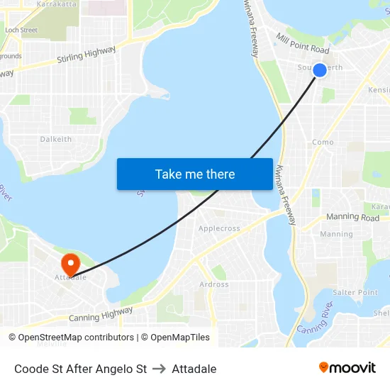 Coode St After Angelo St to Attadale map