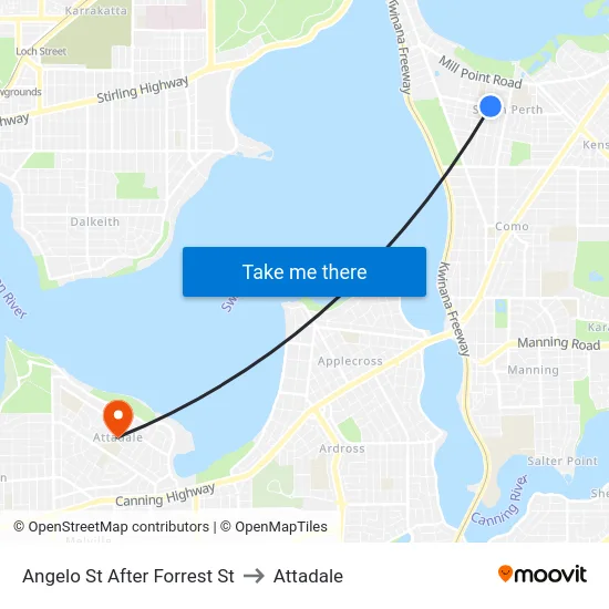 Angelo St After Forrest St to Attadale map