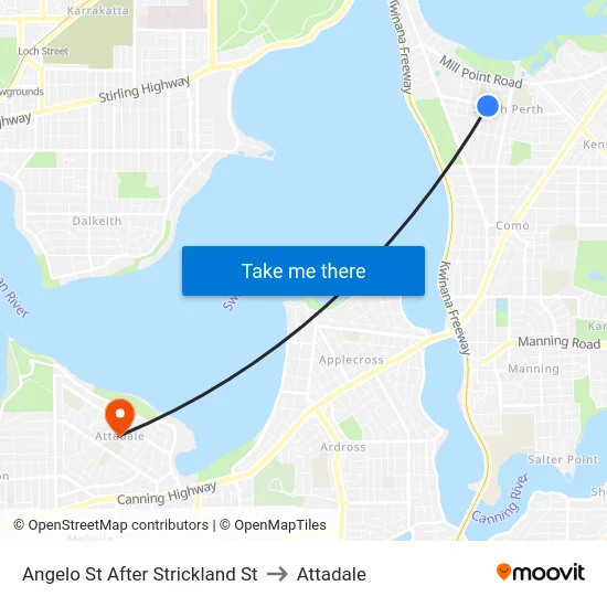Angelo St After Strickland St to Attadale map