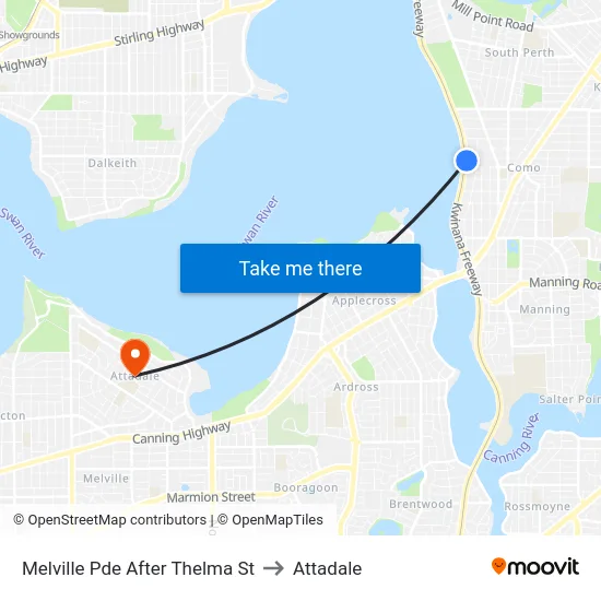 Melville Pde After Thelma St to Attadale map