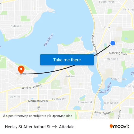 Henley St After Axford St to Attadale map