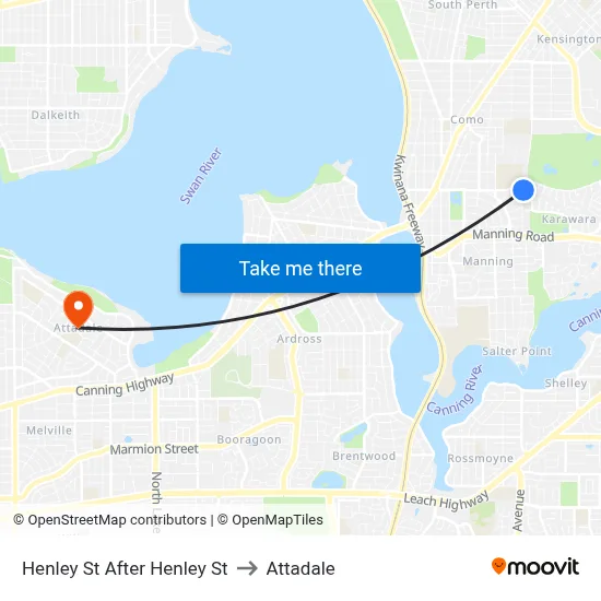 Henley St After Henley St to Attadale map