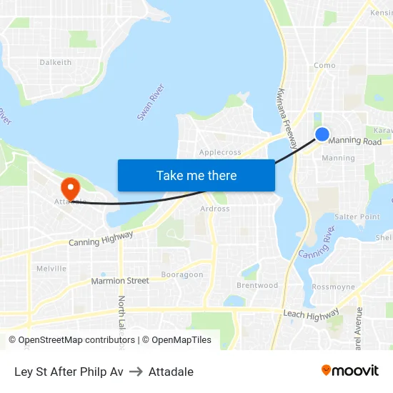 Ley St After Philp Av to Attadale map