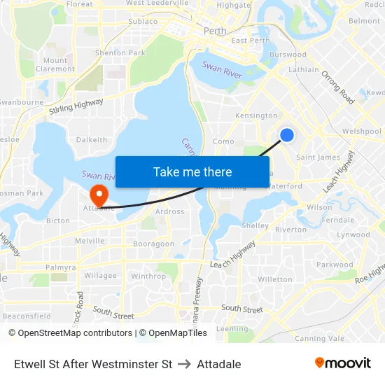 Etwell St After Westminster St to Attadale map