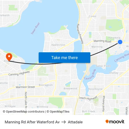 Manning Rd After Waterford Av to Attadale map