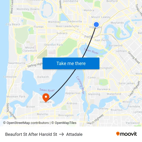 Beaufort St After Harold St to Attadale map