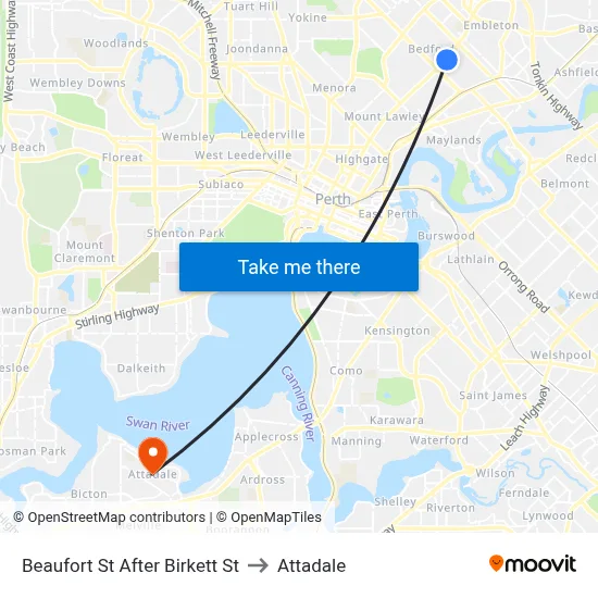 Beaufort St After Birkett St to Attadale map