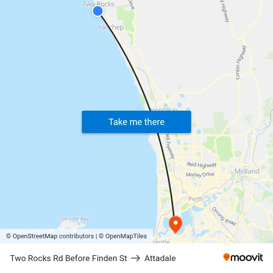 Two Rocks Rd Before Finden St to Attadale map