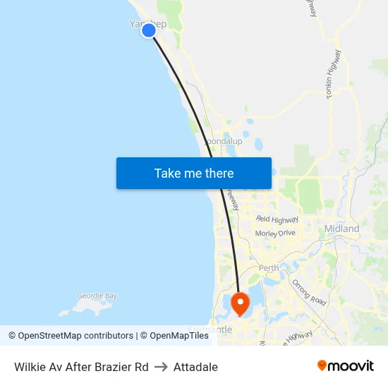 Wilkie Av After Brazier Rd to Attadale map