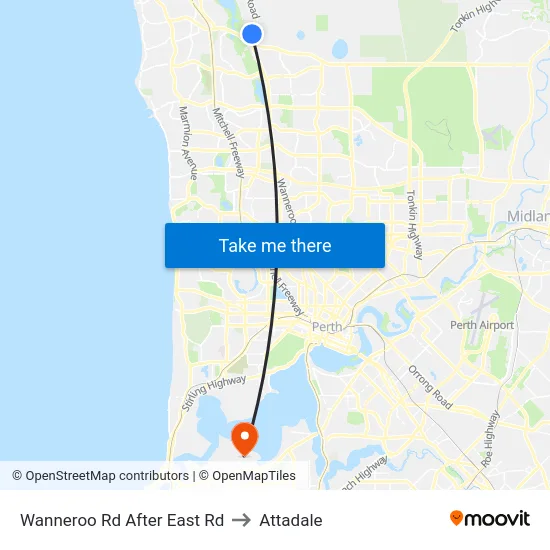 Wanneroo Rd After East Rd to Attadale map