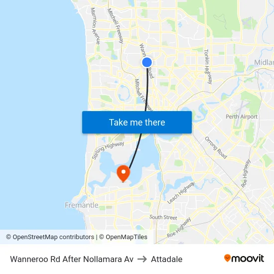 Wanneroo Rd After Nollamara Av to Attadale map