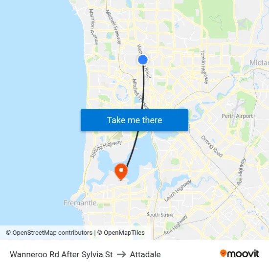 Wanneroo Rd After Sylvia St to Attadale map