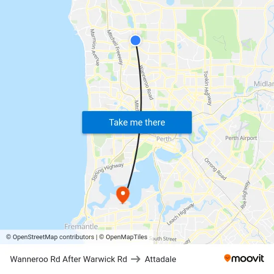 Wanneroo Rd After Warwick Rd to Attadale map