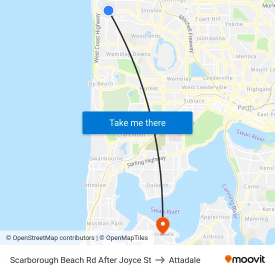 Scarborough Beach Rd After Joyce St to Attadale map