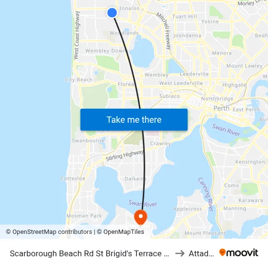Scarborough Beach Rd St Brigid's Terrace Cat Id 29 to Attadale map