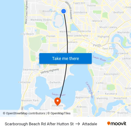 Scarborough Beach Rd After Hutton St to Attadale map