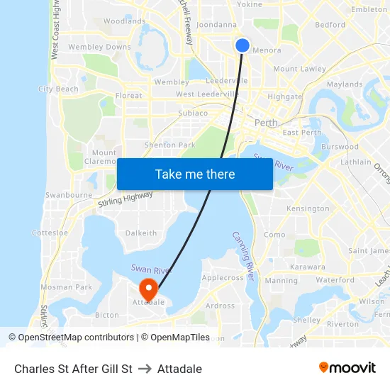 Charles St After Gill St to Attadale map