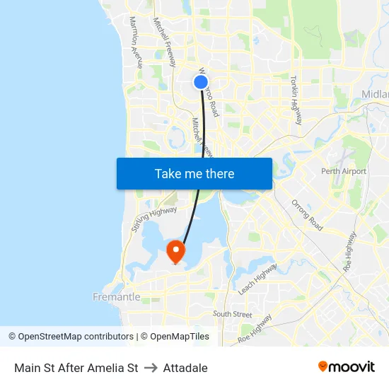 Main St After Amelia St to Attadale map