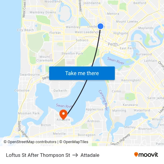 Loftus St After Thompson St to Attadale map