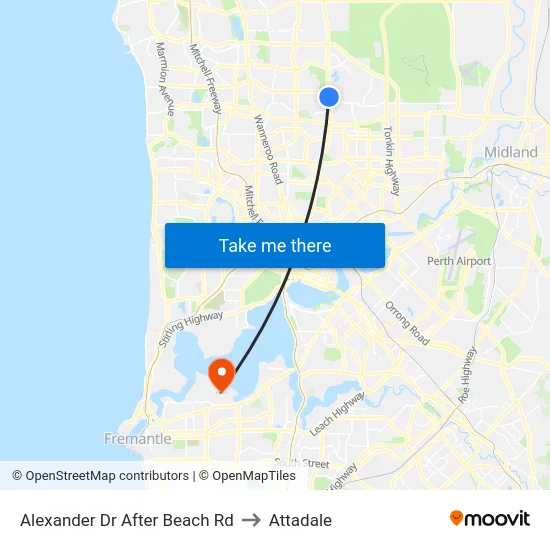 Alexander Dr After Beach Rd to Attadale map