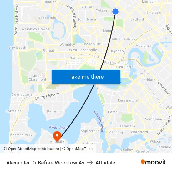 Alexander Dr Before Woodrow Av to Attadale map