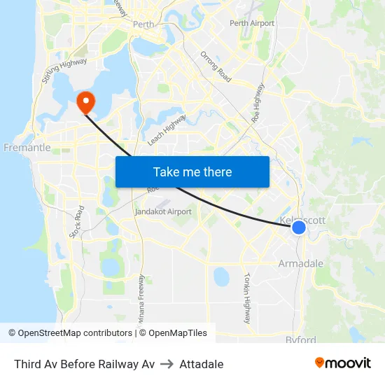 Third Av Before Railway Av to Attadale map