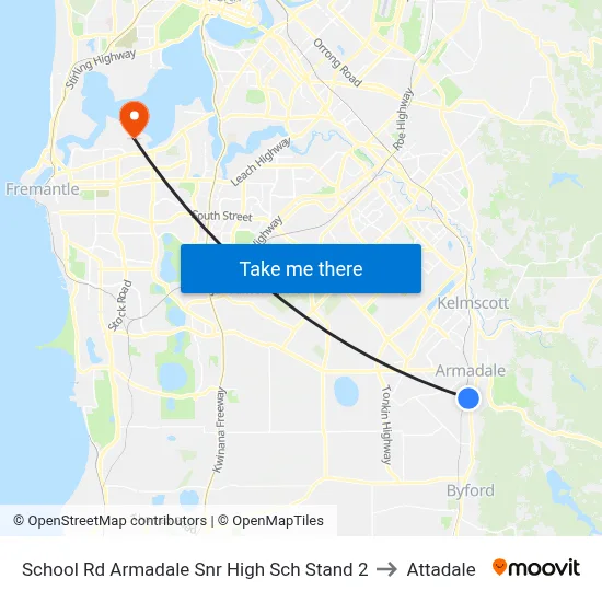 School Rd Armadale Snr High Sch Stand 2 to Attadale map