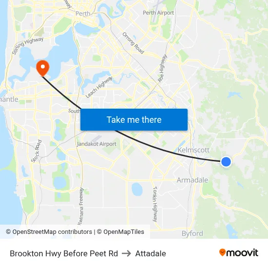 Brookton Hwy Before Peet Rd to Attadale map