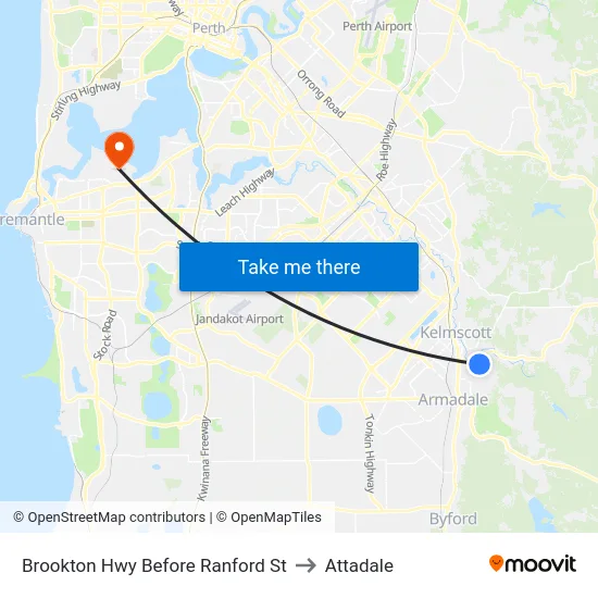 Brookton Hwy Before Ranford St to Attadale map