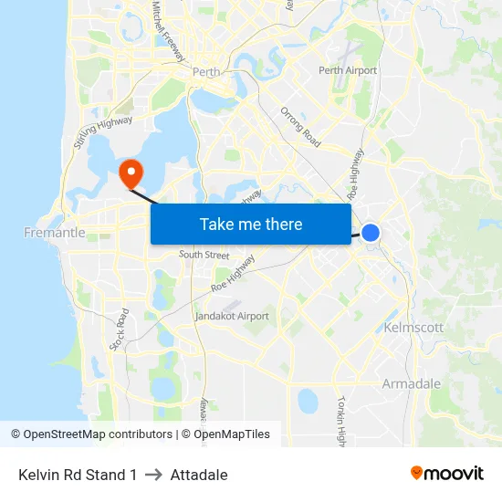 Kelvin Rd Stand 1 to Attadale map