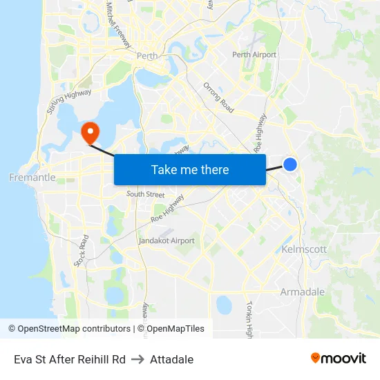 Eva St After Reihill Rd to Attadale map