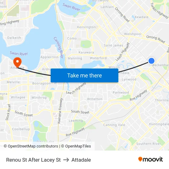 Renou St After Lacey St to Attadale map
