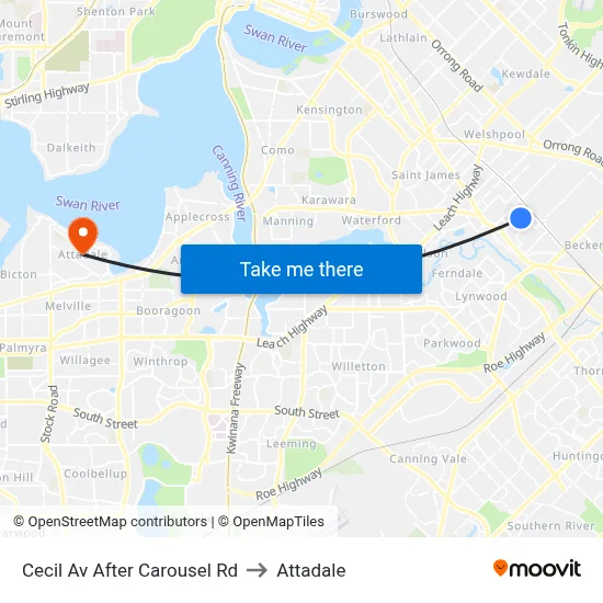 Cecil Av After Carousel Rd to Attadale map