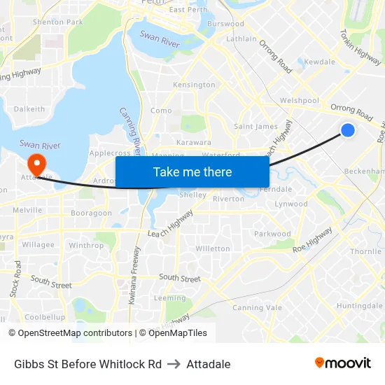 Gibbs St Before Whitlock Rd to Attadale map