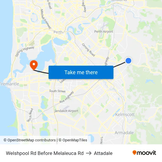 Welshpool Rd Before Melaleuca Rd to Attadale map