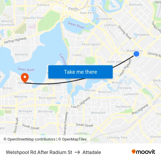 Welshpool Rd After Radium St to Attadale map