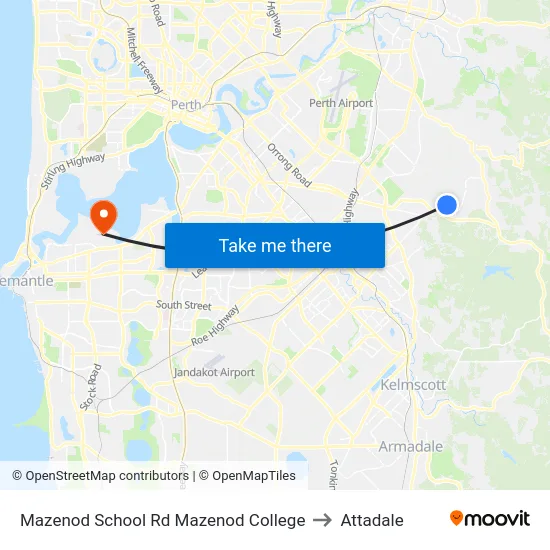 Mazenod School Rd Mazenod College to Attadale map