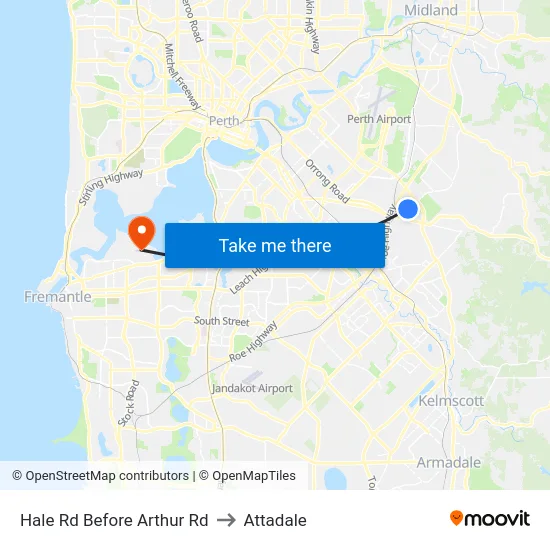 Hale Rd Before Arthur Rd to Attadale map