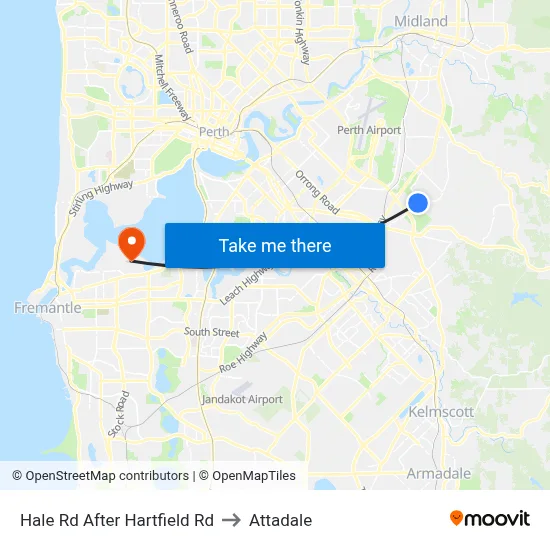 Hale Rd After Hartfield Rd to Attadale map