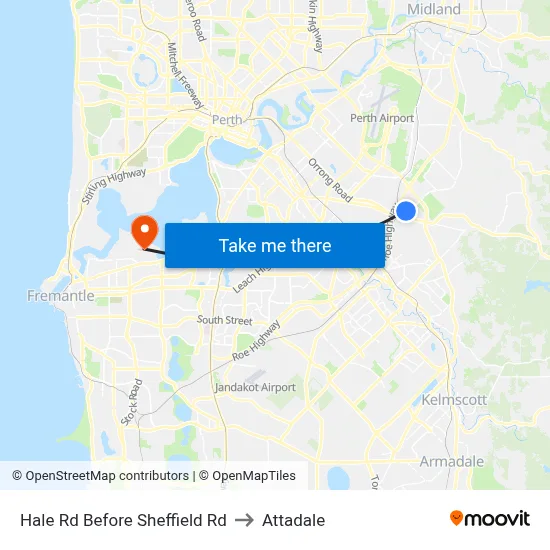 Hale Rd Before Sheffield Rd to Attadale map