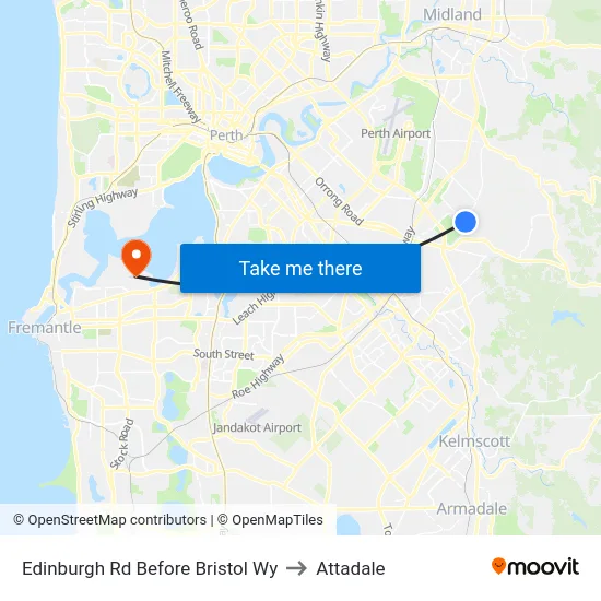 Edinburgh Rd Before Bristol Wy to Attadale map