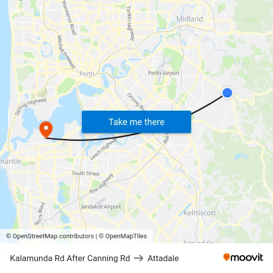Kalamunda Rd After Canning Rd to Attadale map