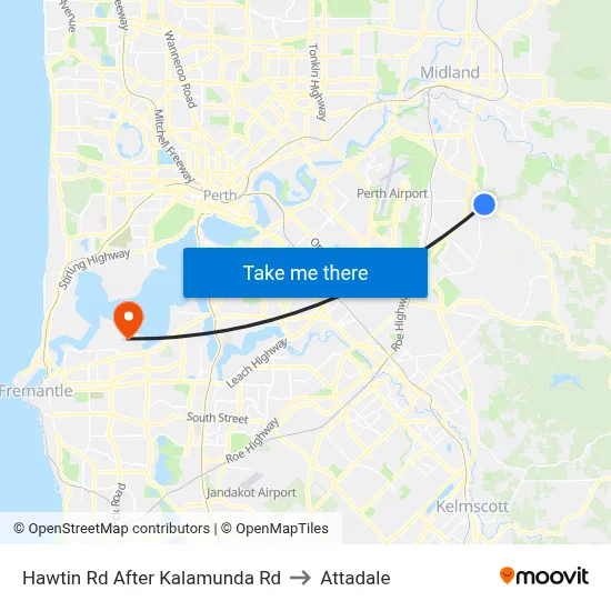 Hawtin Rd After Kalamunda Rd to Attadale map