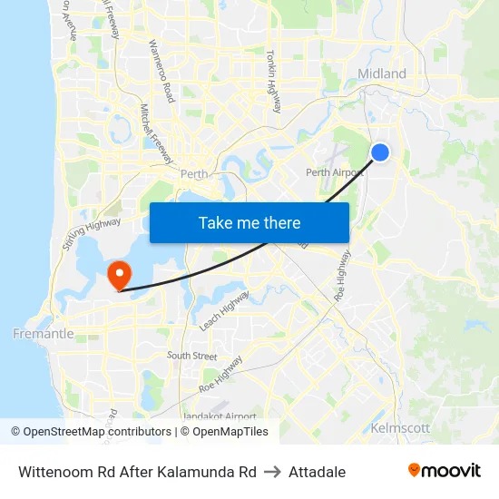 Wittenoom Rd After Kalamunda Rd to Attadale map